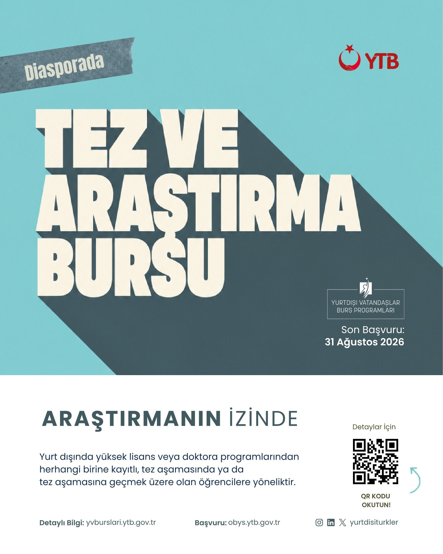 YTB, Yurt Dışındaki Vatandaşların Eğitim Yolculuğunu Burs Programlarıyla Destekliyor