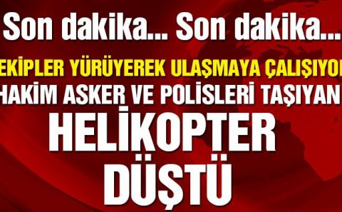 Tunceliâ€™de helikopter düştü
