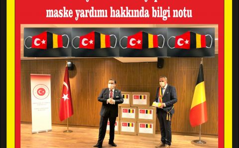 LiÃ¨ge Valiliği'ne Ülkemiz tarafından yapılan maske yardımı ve teslim töreni hakkında basın duyurusu 