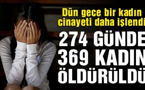 274 günde 369 kadın öldürüldü