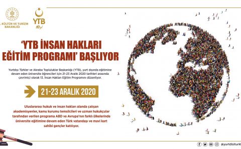 YTBâ€™den yurt dışındaki gençlere çevrimiçi İnsan Hakları Eğitim Programı