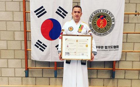 ~Belçikalı Türk HAPKIDO Büyük ustasına Koreden 8ci DAN.