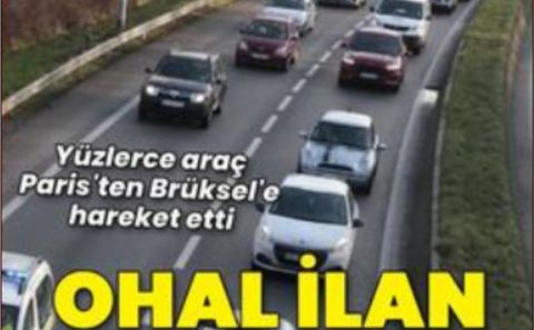 Belçika'da olağanüstüsü hal: Covid önlemlerini protesto eden yüzlerce araçlık konvoy Paris'ten Brüksel'e ilerliyor