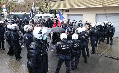 Belçika'daki kamyoncu eylemi engellendi, çok sayıda kişi gözaltına alındı