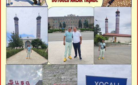 AZERBAYCANLI GURBETCİ 'İŞADAMI ROVŞAN JAFAR' KURTARILAN KARABAĞ'DA DUYGULU ANLAR YAŞADI.